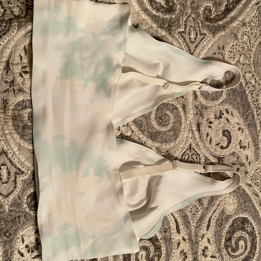 Tie dyed (white/green) bra